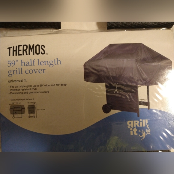 THERMOS 59 INCH LENGTH UNIVERSAL FIT GRILL COVER  & SEALED (NWT) - Picture 2 of 4